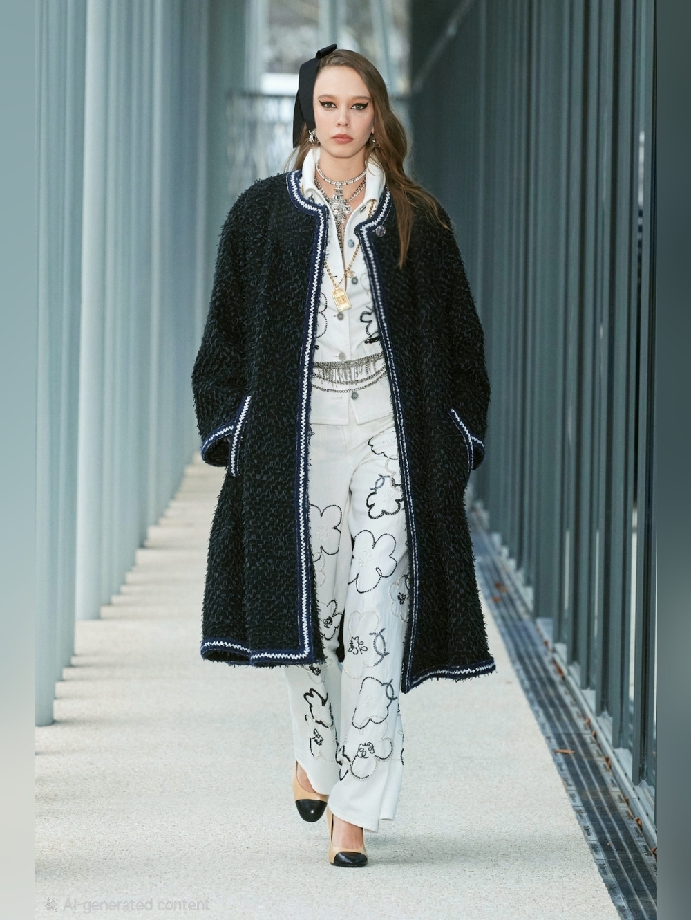 CHANEL 2021 Métiers d'Art Black Wool Cashmere Long Sweater Coat Size FR 34/US 2